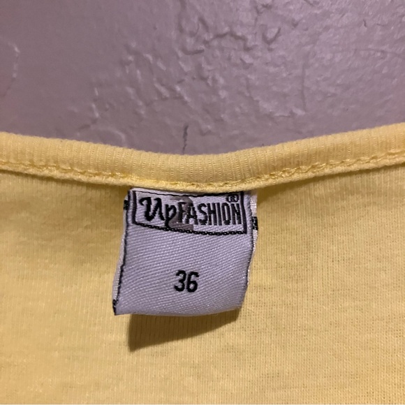 Upfashion Yellow Cap Sleeve Cotton Dress EU 36 US Size 6 - Picture 6 of 12